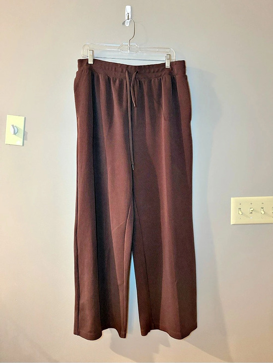 all in motion Pants - all in motion Women's Airy Sleek Ribbed Wide Leg Sweatpants Brown Large